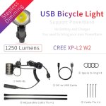 Gradation steiless - kit d'�clairage avant de v�lo rechargeable, lampe led pour bicyclette, support usb, ...