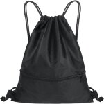 Grand sac a cordon de serrage, sac de gym avec cordon de serrage et poche zippe, sac de sport impermable ...