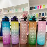 Grande bouteille d'eau avec echelle de 1000ml, pour sport en plein air, fitness, voyage, bouilloire, ...