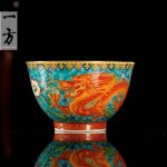Grande tasse a th master en cramique emaille everisonne, service a th kung fu, bol a th, style chinois, ...