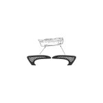 Grille dans pare - chocs arri?re (kit droite & gauche) pour fiat punto de 2000 ? 2003 mod?le 3 portes ...