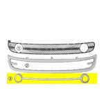 Grille dans pare - choc (partie ext�rieure centrale) pour volkswagen beetle de 1998 a mai 2000 avec anti ...