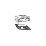 Grille de prise d'air inf�rieure droite avec trou d'antibrouillard et de moulure chrom�e pour opel astra ...
