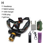 Gris - lampe frontale de plong�e etanche 5000 lumens, lampe torche + piles 1 x led + chargeur ac / chargeur, ...