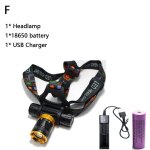 Gris - lampe frontale de plong�e sous - marine, etanche, 4000 lumens - t6, lampe torche, eclairage led, ...