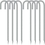 Ground anchor stakes 8 pack 30cm long j hooks tent nails hooks for securing fences, tents, garden stakes, ...