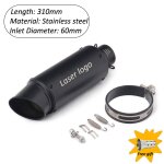 H - 60mm - s. c laser silencieux d'échappement slip - on universel, avec db killer, moto honda, yamaha, ... H - 60mm - s. c laser silencieux d'échappement slip - on universel, avec db killer, moto honda, yamaha, ...