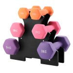 Halt�res n�opr�ne 1kg 2kg 3kg avec support ¿ set de 6 halt�res musculation