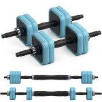 Halt�res r�glables merach, 3 en 1 avec barres connect�es, 10kg, id�al pour fitness et musculation a domicile ...