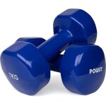Haltres en vinyle 14kg(2 x 7kg bleu fonc)