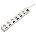 Hama 137239 multiprise 1, 4 m 6 sorties ca int�rieure blanc