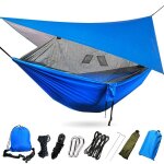 Hamac de camping en plein air pour 1 a 2 personnes, lit - balanoire, ultralger, avec moustiquaire, ...