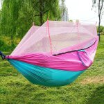 Hamac de camping, lit - balanoire, portable, avec moustiquaire, pour 1 a 2 personnes, pour la chasse, ...