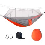 Hamac de camping avec moustiquaire, hamac portable en nylon, simple et double, avec balançoire pour l'extérieu ... Hamac de camping avec moustiquaire, hamac portable en nylon, simple et double, avec balançoire pour l'extérieu ...