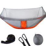 Hamac de camping portable simple et double, 250x120cm, avec moustiquaire, moustiquaire pop - up, facile ... Hamac de camping portable simple et double, 250x120cm, avec moustiquaire, moustiquaire pop - up, facile ...