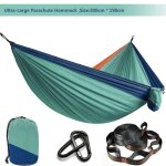 Hamac parachute avec sangles et mousqueton noir, couleur episse, mobilier d'extrieur, camping, survie, ...