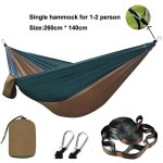 Hamac parachute avec sangles et mousqueton noir, couleur episse, mobilier d'extrieur, camping, survie, ...