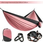 Hamac parachute avec sangles et mousqueton noir, couleur episse, mobilier d'extrieur, camping, survie, ...