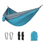 Hamac parachute avec sangles et mousqueton noir, mobilier d'extrieur, camping, survie, voyage, double ...