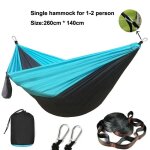 Hamac parachute avec sangles et mousqueton noir, mobilier d'extrieur, camping, survie, voyage, double ...