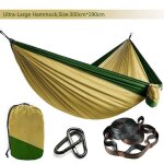 Hamac parachute avec sangles et mousqueton noir, mobilier d'extrieur, camping, survie, voyage, double ...