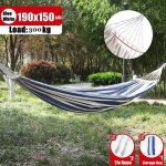 Hamac en toile a rayures, portable, simple, double, epais, anti - renversement, voyage, camping, balançoire, ... Hamac en toile a rayures, portable, simple, double, epais, anti - renversement, voyage, camping, balançoire, ...