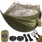 Hamac ultra - lger de voyage camping 300 kg capacit de charge, (300 x 200 cm) respirante, nylon a parachute ...