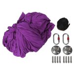 Hamac de yoga durable, balanoire, pilates, kit d'inversion anti - gravit, 5 x 2, 8 m (violet fonc) ...