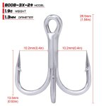 Hameon de pche en acier a haute teneur en carbone, hameon triple en etain mat, haute rsistance, 2 ...