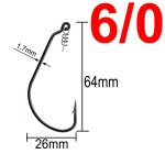 Hameon de pche avec serrure a torsion a ressort, crochet a manivelle pour leurre a ver souple, bar ...