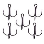 Hameon de pche triple noir en acier a haute teneur en carbone, matriel de pche, treble invers, courbe ...