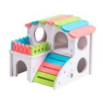 Hamster en plastique villa petits animaux couleur arc en ciel, jouet d'escalade, cachette