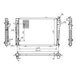 Hart 637 154 radiateur, refroidissement du moteur pour hyundai, kia