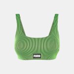 Haut de maillot de bain green black brassire a rayures vert fluo femme puma