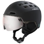 Head - radar rethink s2 (vlt 20%) - casque de ski taille 52 - 55 cm - xs / s, noir / gris
