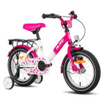 Hiland starry v�lo enfant 14 pouces, v�lo fille avec roulettes, v�lo enfant rose avec frein a main, frein ...