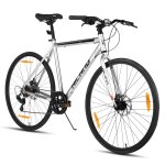 Hiland v�lo de course 700c homme et femme, cadre aluminium, 7 vitesses, double frein a disque, hauteur ...