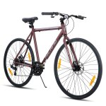 Hiland v�lo de course 700c homme et femme, cadre aluminium, 7 vitesses, double frein a disque, hauteur ...