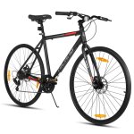 Hiland v�lo de course 700c homme et femme, cadre aluminium, 7 vitesses, double frein a disque, hauteur ...