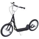 Homcom trottinette patinette freestyle grandes roues pneumatiques � 41 cm pegs