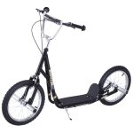 Homcom trottinette patinette freestyle grandes roues pneumatiques � 41 cm pegs