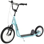 Homcom trottinette patinette freestyle grandes roues pneumatiques bleu ciel