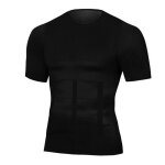 Hommes corps shapers fitness elastique abdomen ajustement serr a manches courtes chemise dbardeurs ...