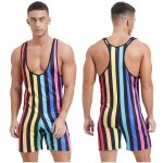 Hommes rayé lutte singlet coupe basse sans manches boxer shorts body gymnastique athlétique justaucorps ... Hommes rayé lutte singlet coupe basse sans manches boxer shorts body gymnastique athlétique justaucorps ...