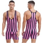 Hommes rayé lutte singlet coupe basse sans manches boxer shorts body gymnastique athlétique justaucorps ... Hommes rayé lutte singlet coupe basse sans manches boxer shorts body gymnastique athlétique justaucorps ...