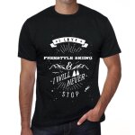 Homme tee - shirt j'adore le ski acrobatique et je ne m'arr�terai jamais - i love freestyle skiing & ...