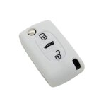 Housse de clé en silicone pour citroën c1 c2 c3 c4 c5 3 boutons blanc Housse de clé en silicone pour citroën c1 c2 c3 c4 c5 3 boutons blanc