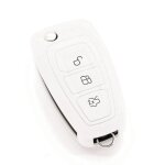 Housse de cl� en silicone pour ford fiesta focus mondeo s max blanc