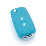 Housse de cl� en silicone pour volkswagen, polo, passat, golf bleu clair