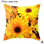 Housse de coussin en feuilles de tournesol, taie d'oreiller douce dcorative pour la maison et le canap, ...